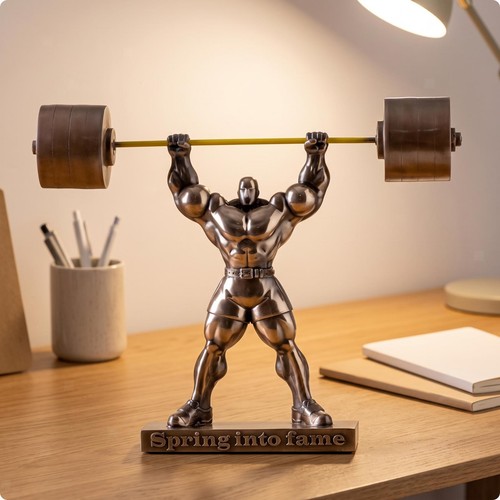 Weightlifter figure metal look - weightlifter,