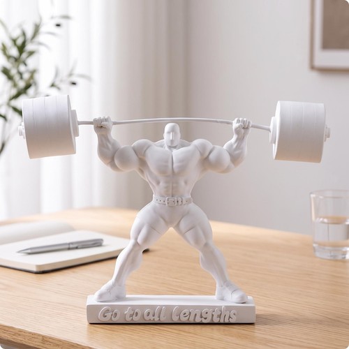 Weightlifter statue bold - statue,